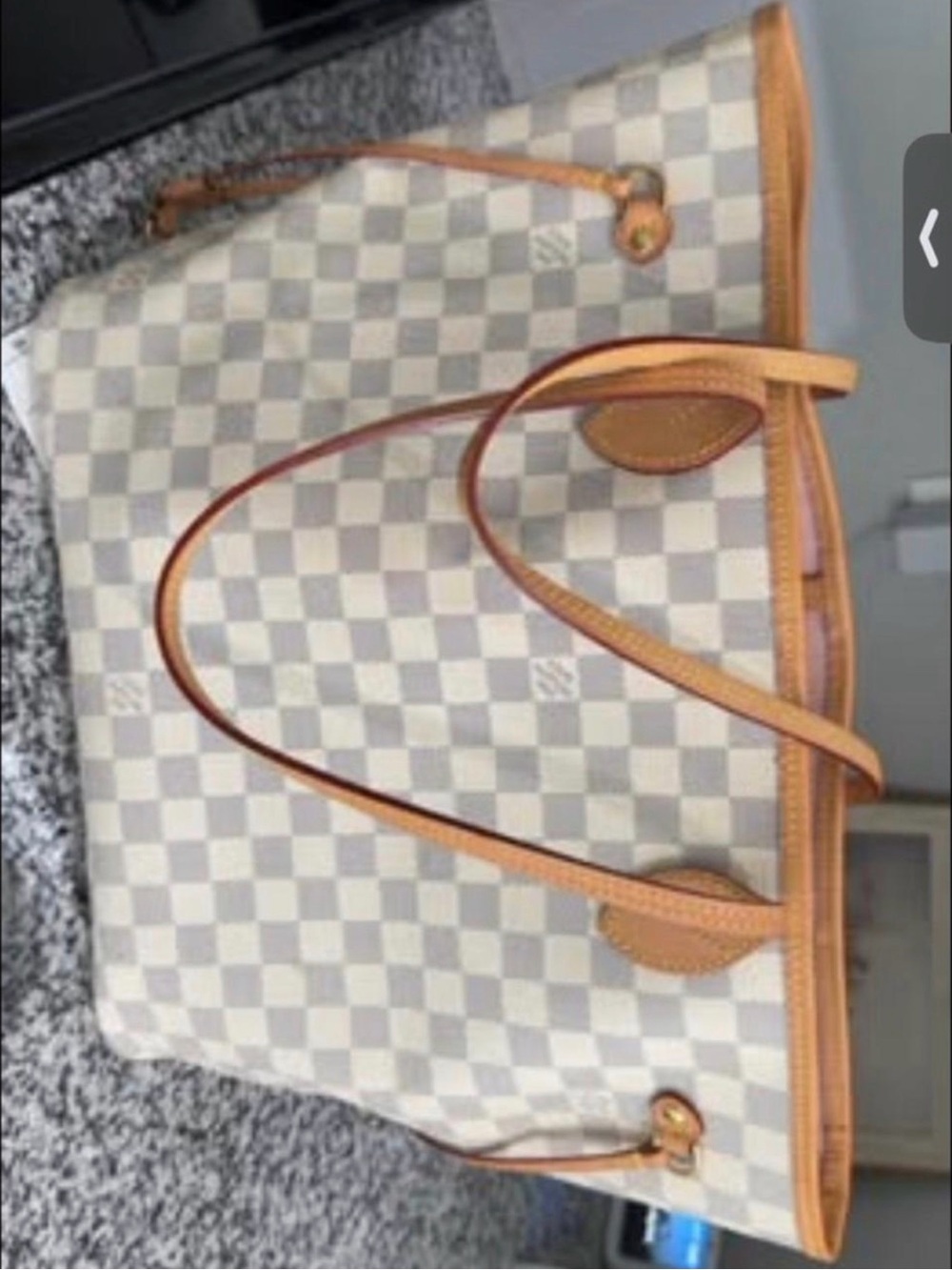 Louis Vuitton White and Brown Damier Azur Tote